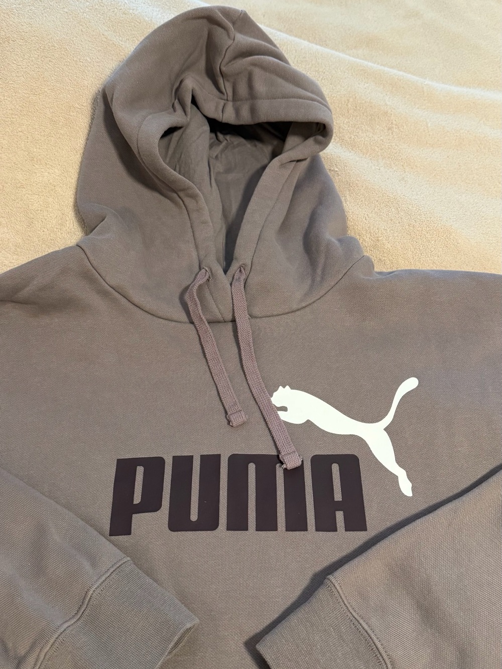 Puma Womens Hoodie with White Logo - Gray - Picture 3 of 5